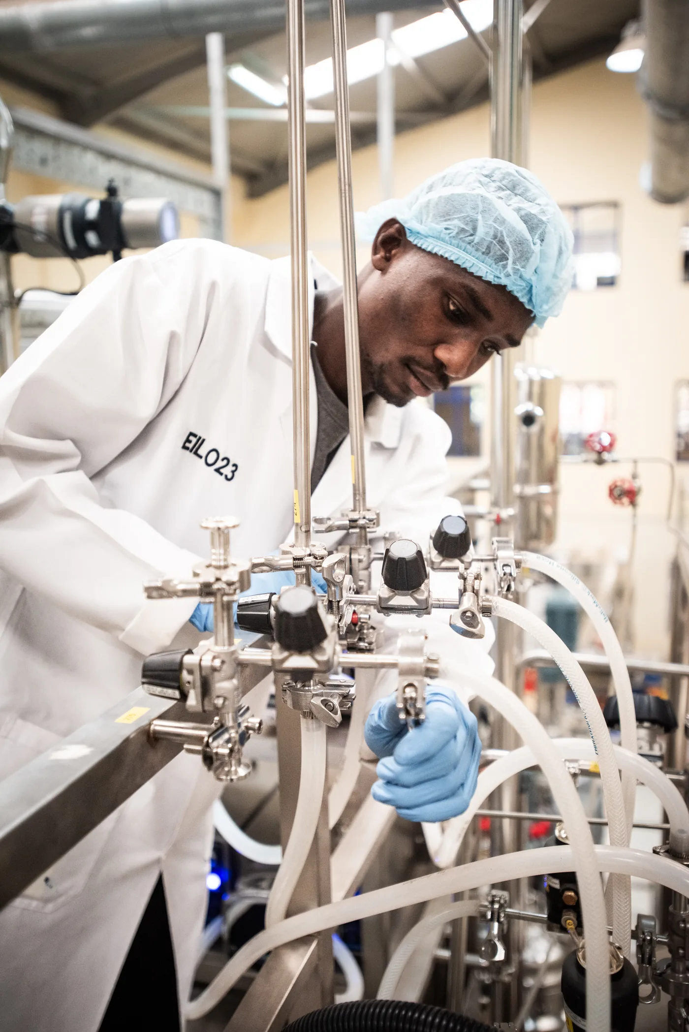 Winnie at work in a laboratory setting